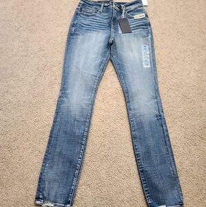 Women's 27x32, Buckle Black Slim Fit Mid-Rise Medium Blue Denim Jean